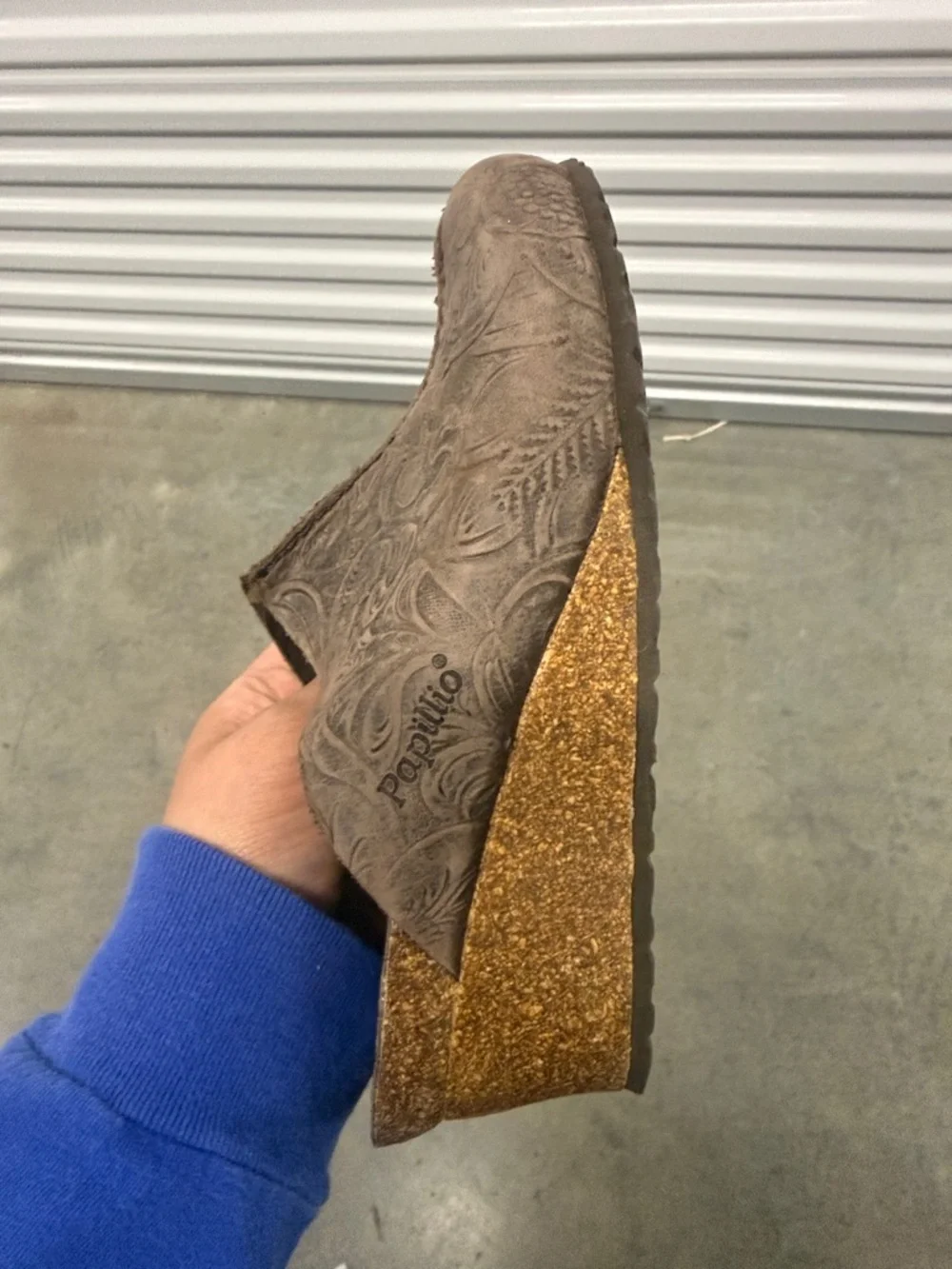 Birkenstock Brown Embossed Slip-On Clogs